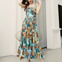 Beach Skirt Halter Long Skirt Suspenders Fishtail