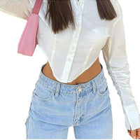 High Waist Stretch Ripped Hem Slit Denim Trousers For Women