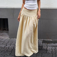Pleated Straight Long Womens Skirt