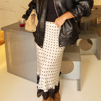 Women's New Arrival Lace-Patchwork Polka-Dot Skirt