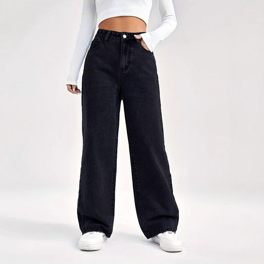 Womens Loose-fit Denim Jeans