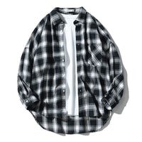 Japanese Style Plaid Long Sleeve Shirt