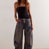 Casual Loose Mid Waist Cylindrical Women's Jeans