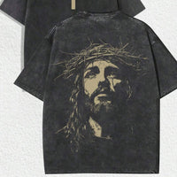 1 PC Religious With Crown Of Thorns Graphic Tee Featuring