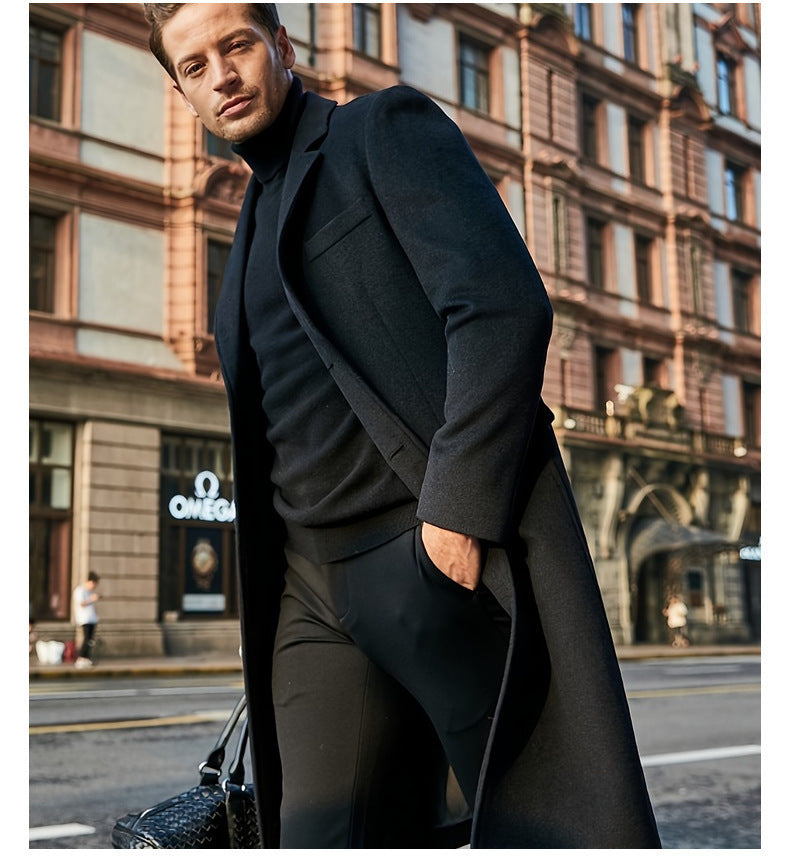 Men's Long-sleeved Wool Coat