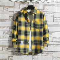 Long-sleeve Plaid Shirt -style Loose Fit