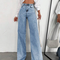 Womens Straight-Leg Denim Jeans