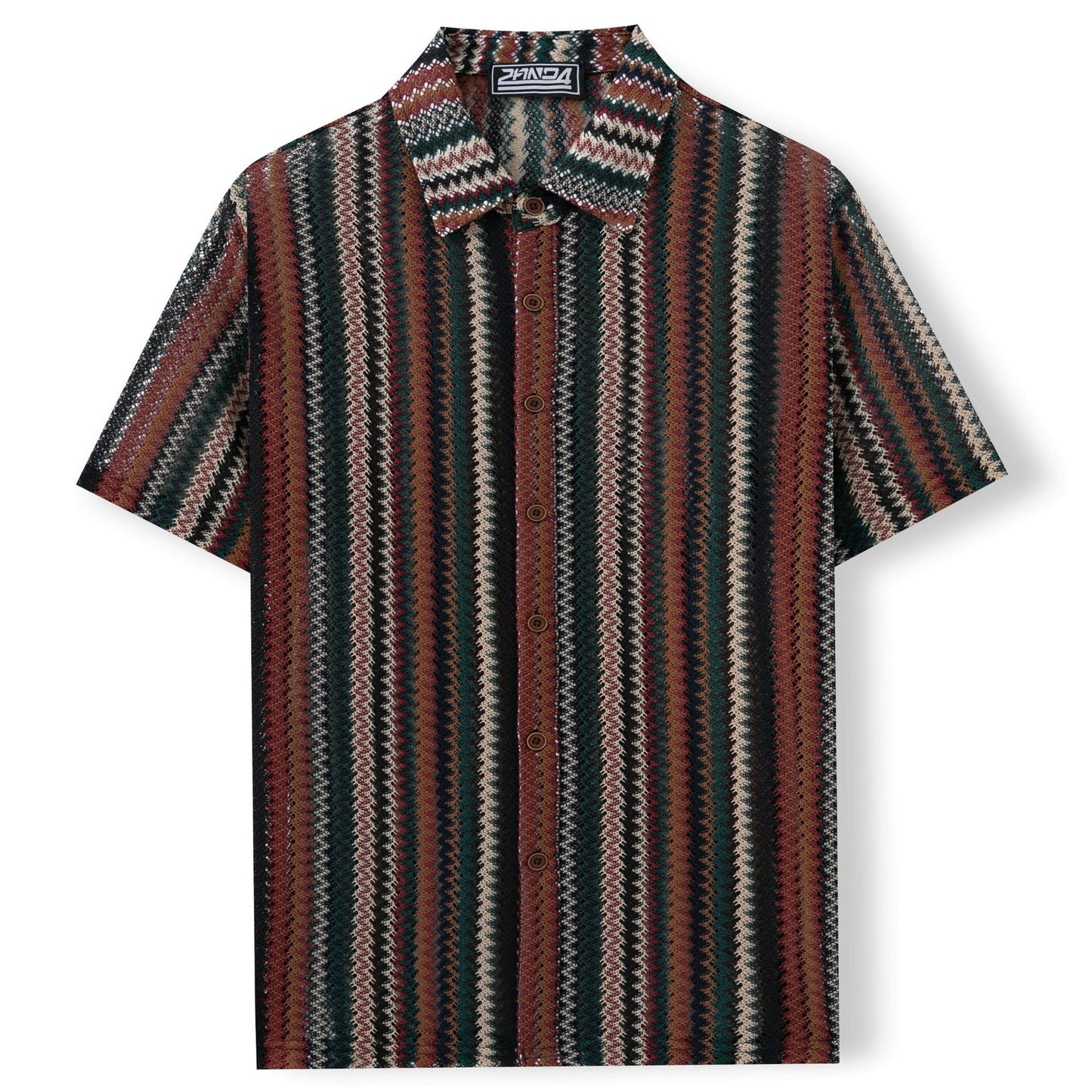 Summer New Men's Ethnic Style Striped Shirt