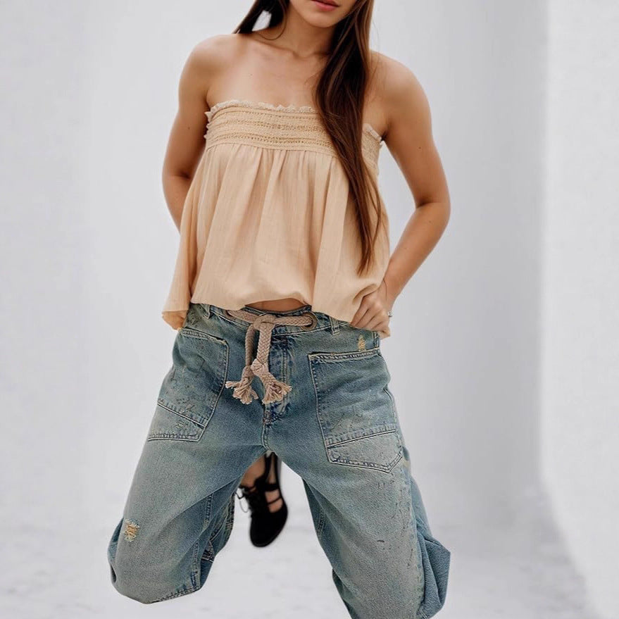 Womens Straight Denim Jeans