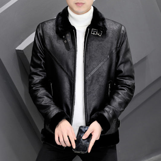 Thick Fur Collar Men's jacket