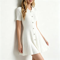 Polo-neck Knitted Dress