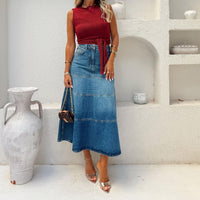 Womens Retro Denim Skirt