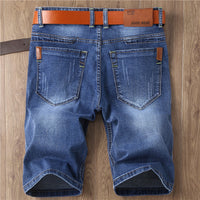 Fashion Personality Men's Slim Fit Black Denim Shorts