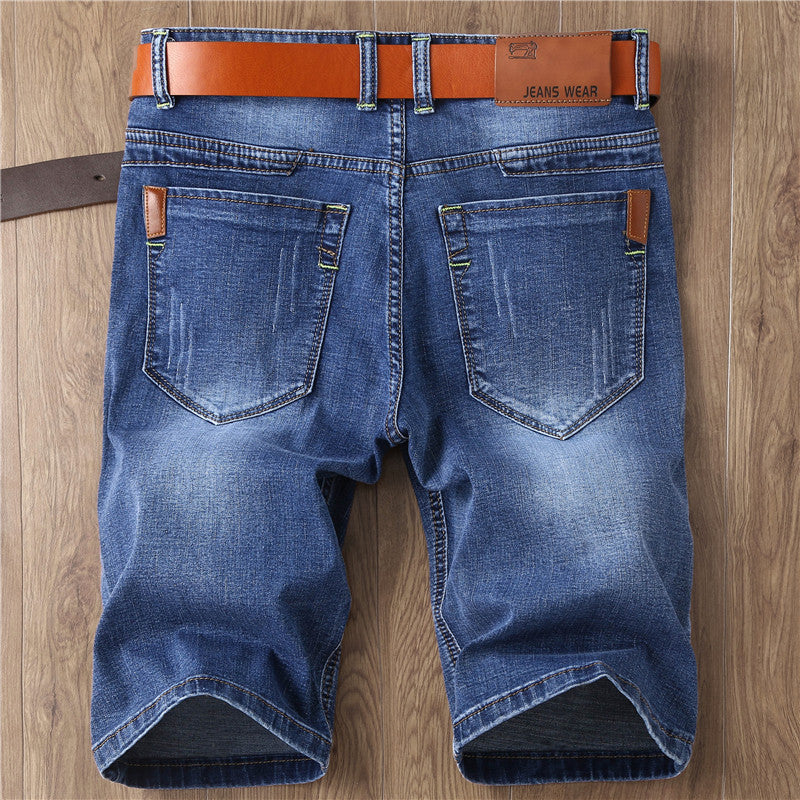 Fashion Personality Men's Slim Fit Black Denim Shorts