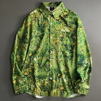 Grass Green Plant Oil Painting Floral Long Sleeve Shirt