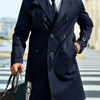 Mens Mid-length Casual Trench Coat