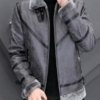 Thick Fur Collar Men's jacket