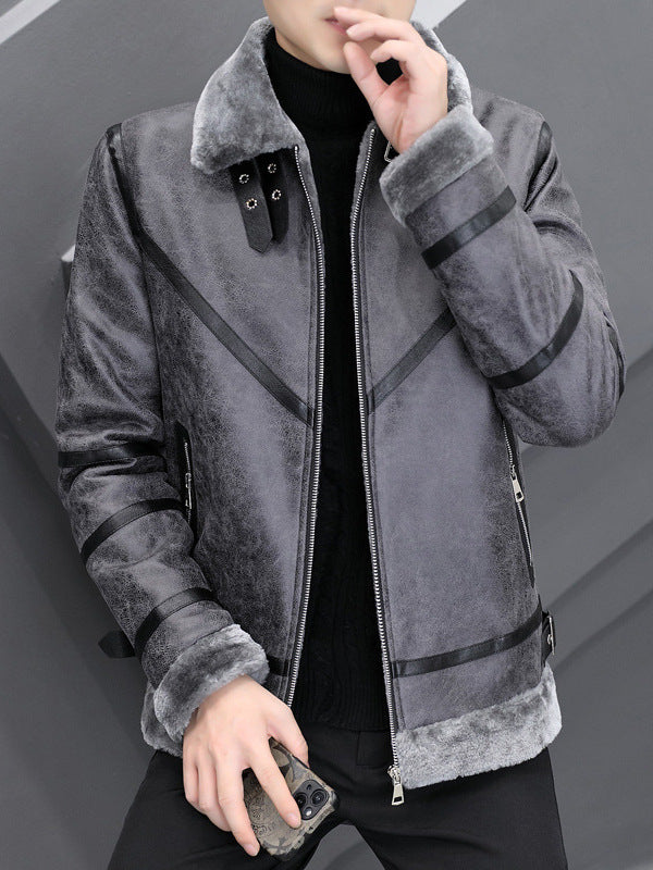 Thick Fur Collar Men's jacket