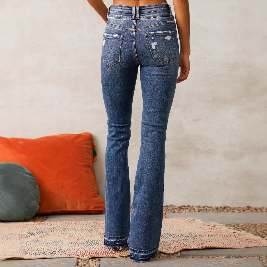 Women's Casual Versatile Ripped Jeans