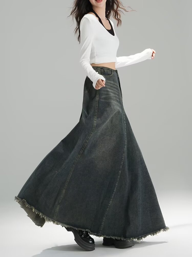 Retro Denim Skirt
