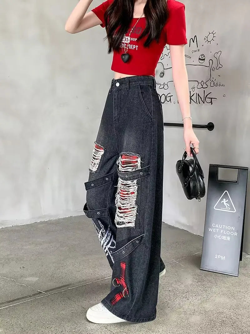 Womens Vintage Ripped Jeans