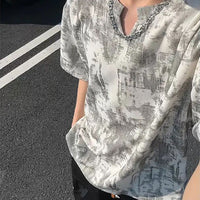 Design-oriented Oversized Short-sleeve American High-street Style Regular-shoulder Half-sleeve
