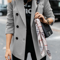 European And American Long-sleeved Double-breasted Button Blazer