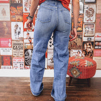 Retro Wide-leg Denim Jeans For Women