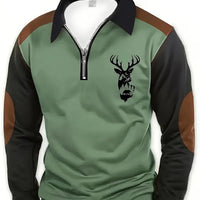 3D Printed Men's Long Sleeve Polo Shirt