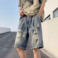 Retro Tattered Jeans Men's Denim Shorts
