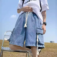 American Retro Workwear Denim Men's Loose Casual Thin Pants