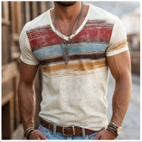 Mens 3D Digital-Print Short-Sleeve T-Shirt