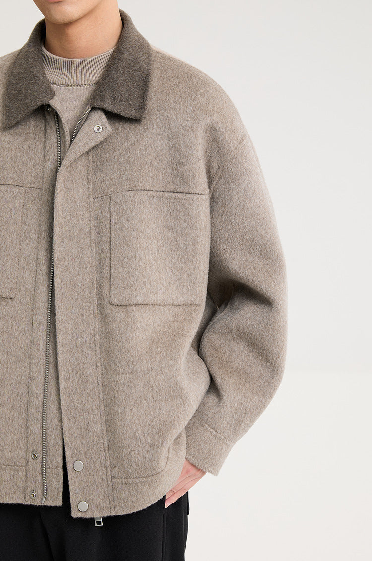 Lamb Wool Lapel Double-faced Wool Jacket