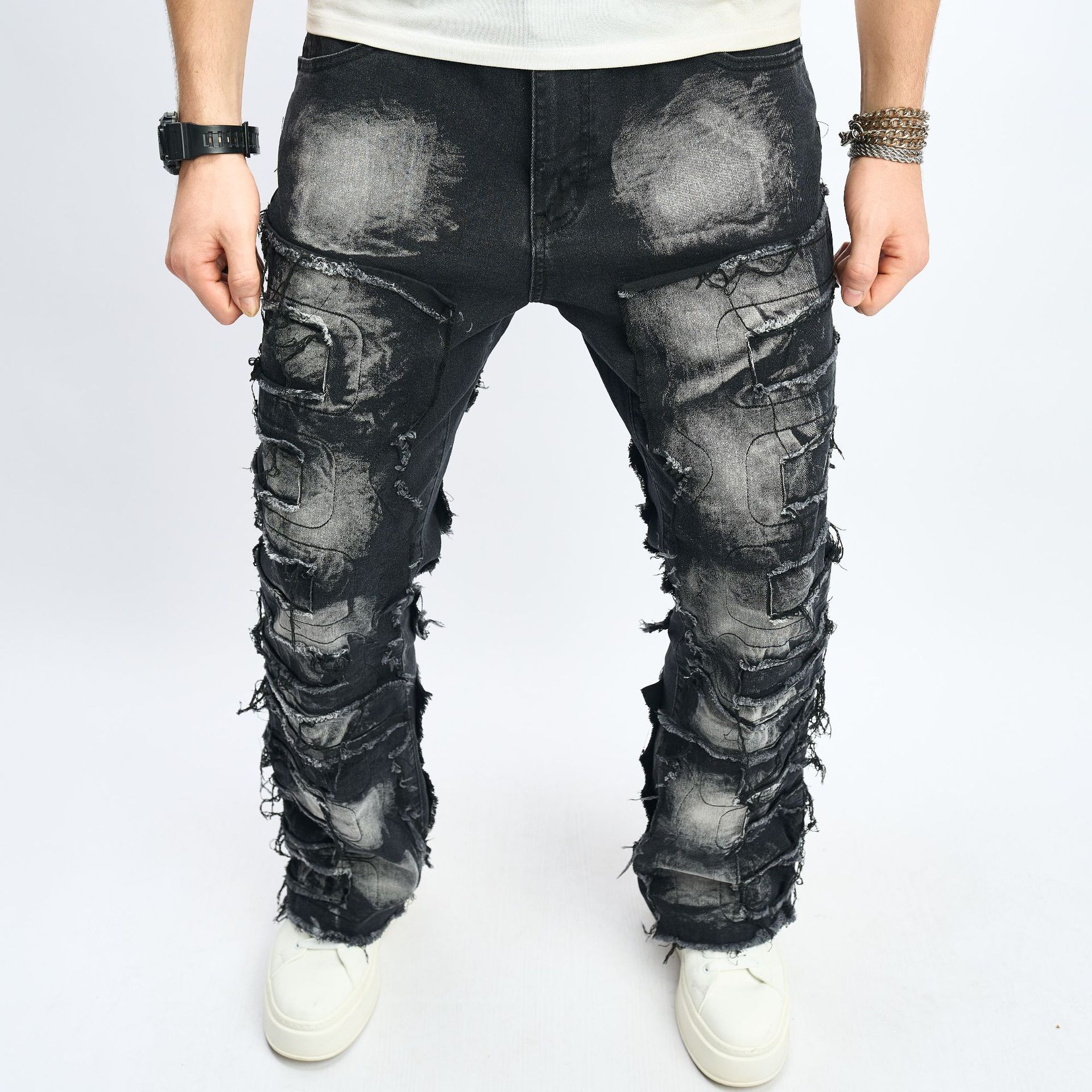 Mens Hip-Hop High-Street Jeans