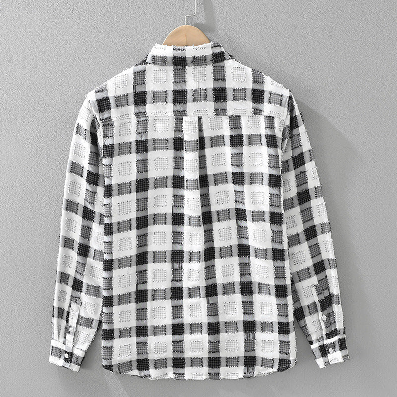Plaid Long Sleeve Shirt For Men