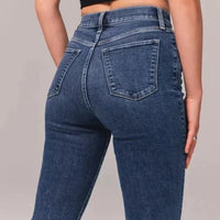 Women's Fashion Casual Solid Color Jeans