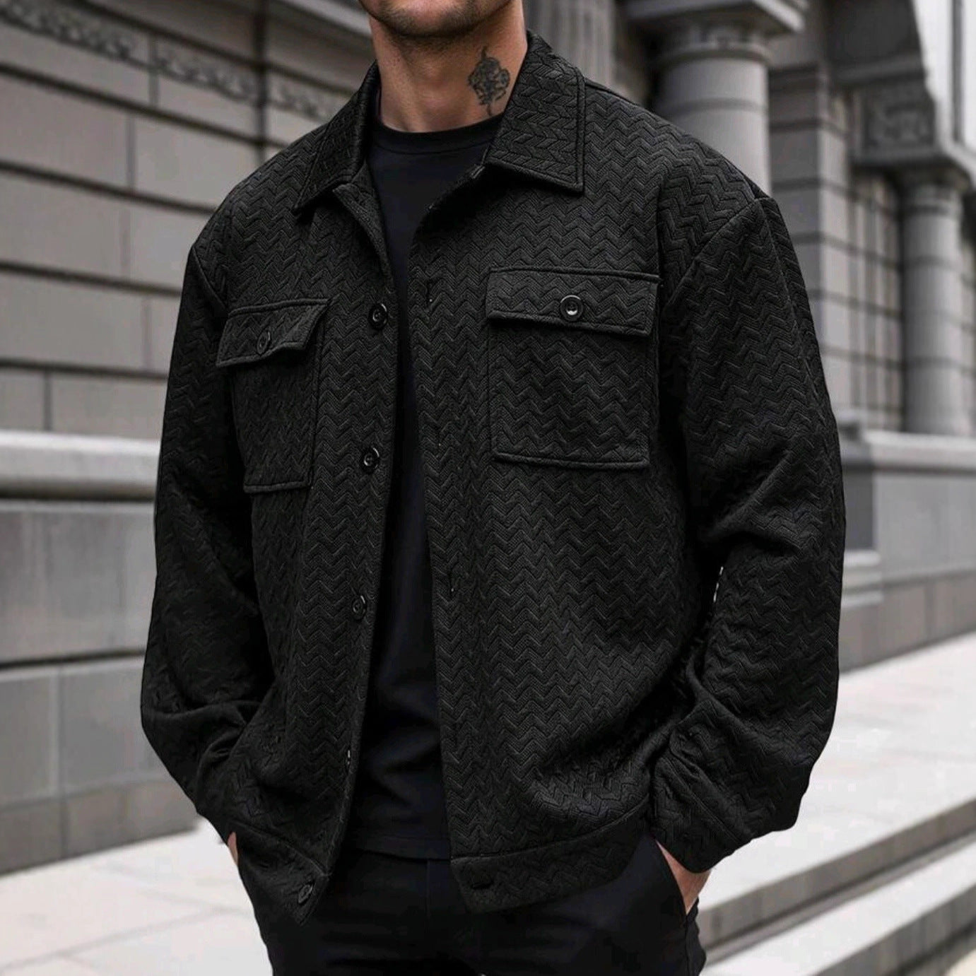 Men's Casual Jacquard Jacket