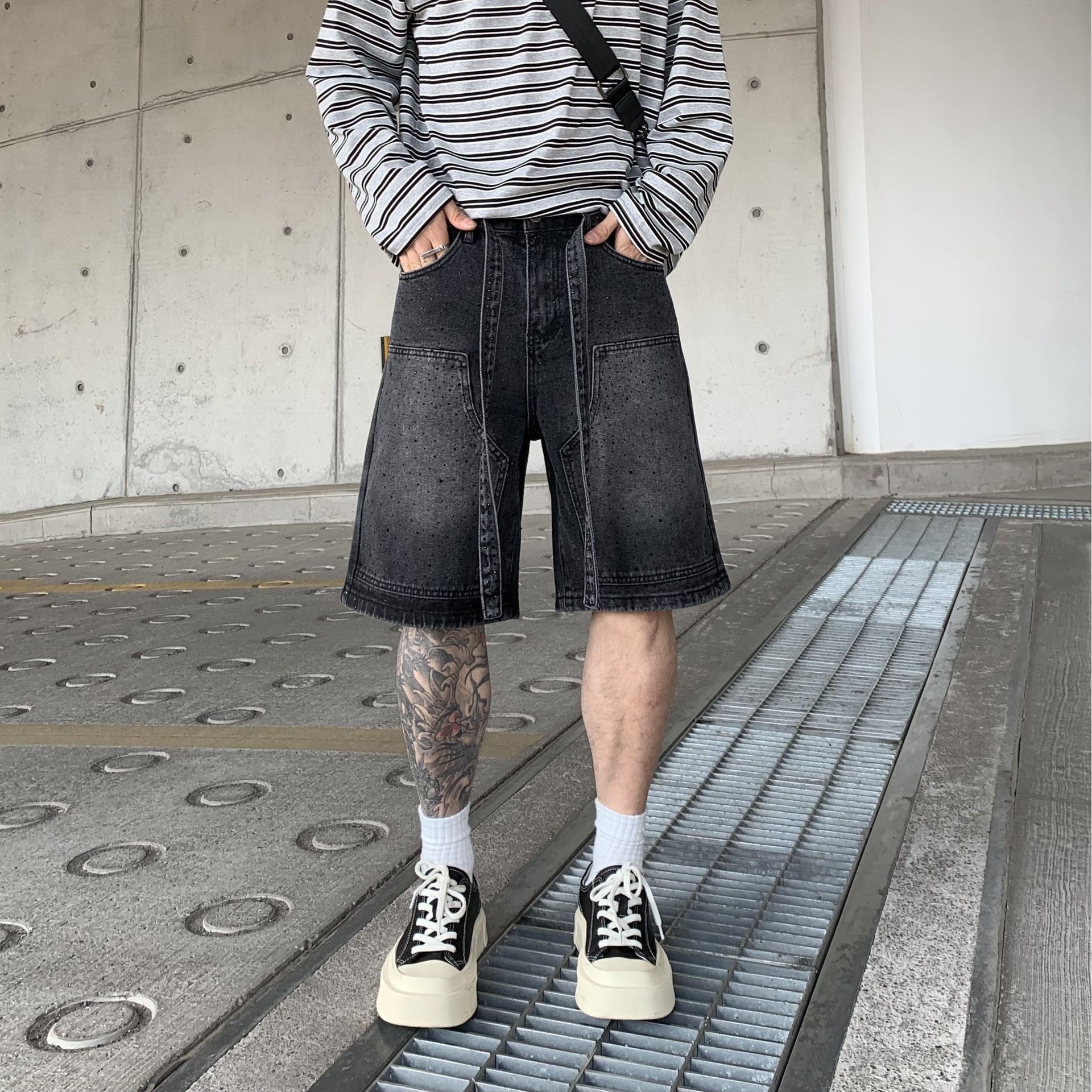 Gradient Cropped Pants Men shorts