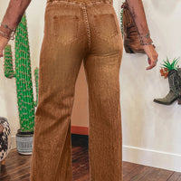 Women's Solid-Color Fashionable Casual Slimming Flared Denim Trousers