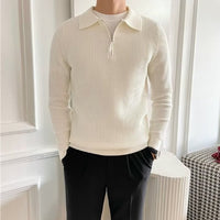 Knitted Polo Sweater With Thermal