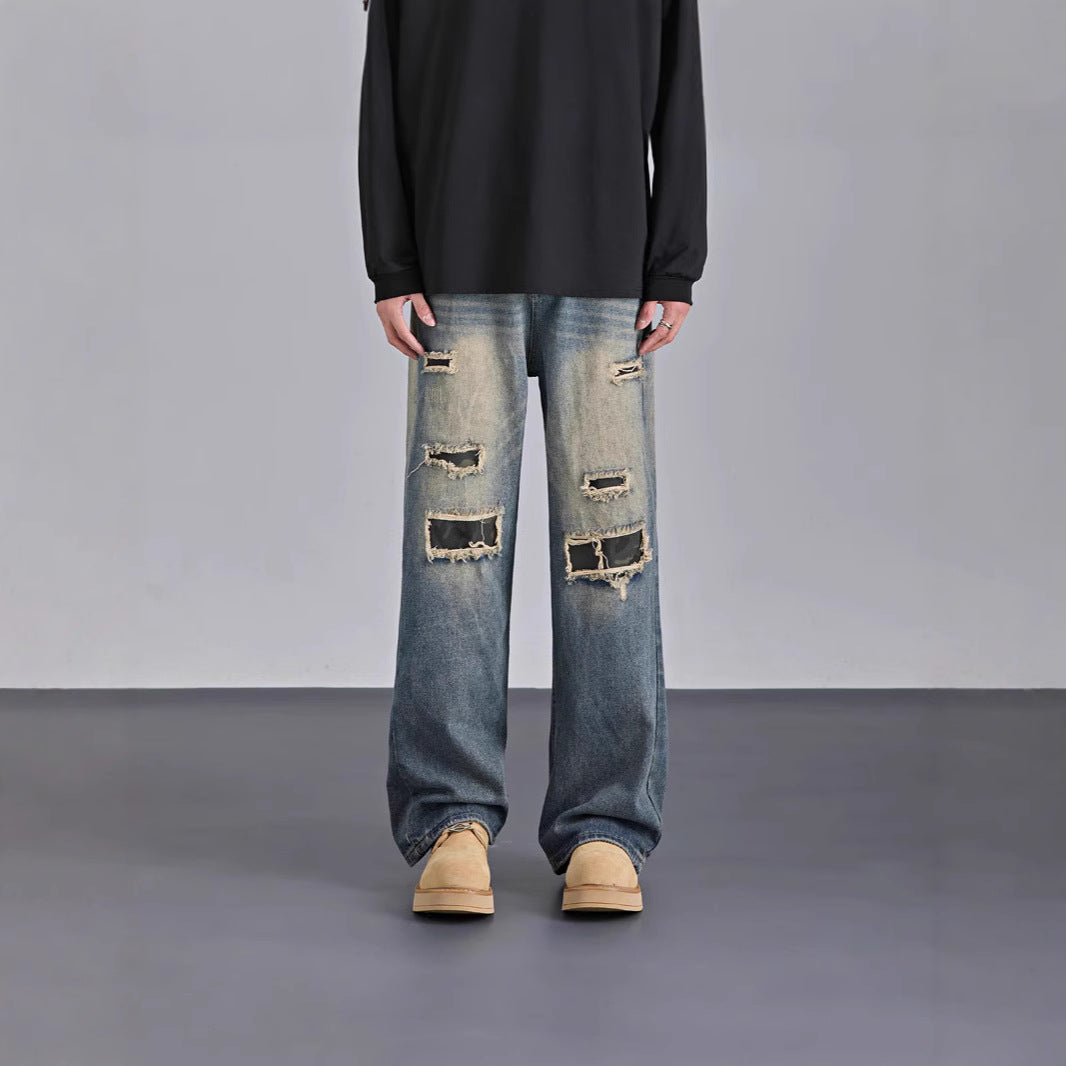 Mens American Camouflage Ripped Jeans