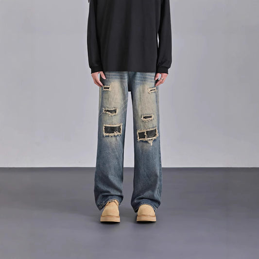 Mens American Camouflage Ripped Jeans