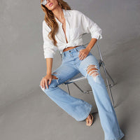 Fashion Temperament Wide-leg Jeans Women
