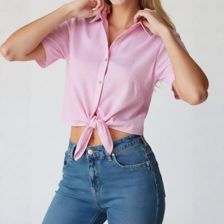 Womens  Lapel Blouse
