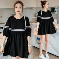 Summer Mid-length Loose Belly Short-sleeved T-shirt Skirt