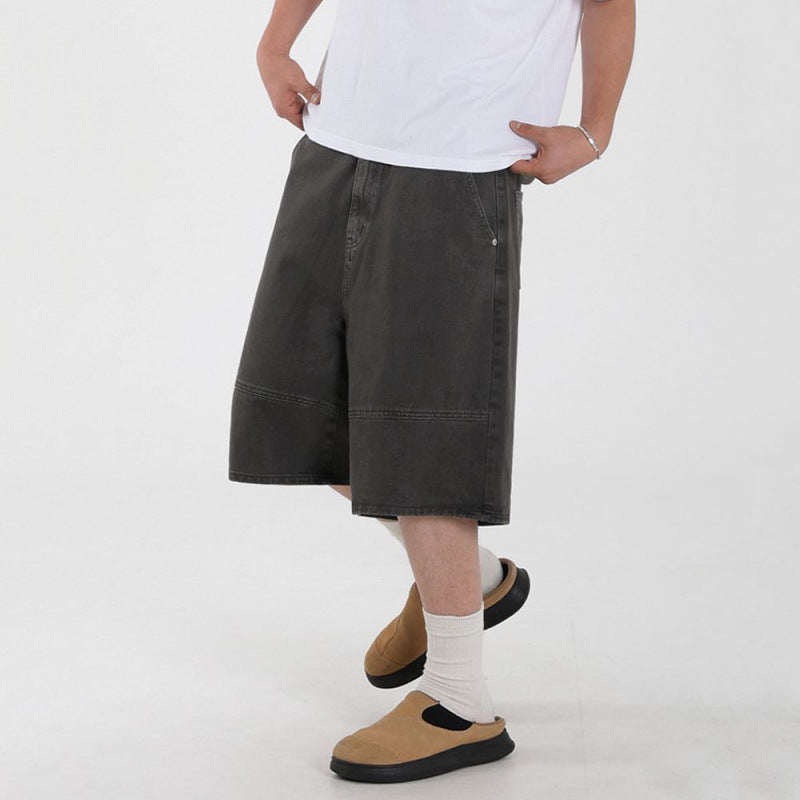 Denim Shorts Men's Loose Leisure Workwear Cropped Pants