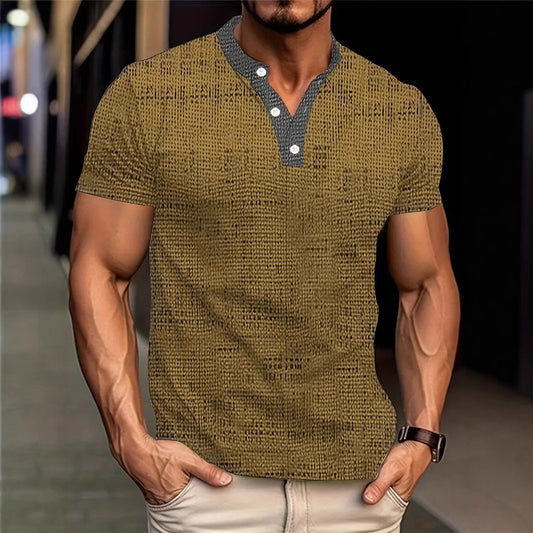 Men's 3D Camouflage-Printed Casual Sports Short-Sleeve Shirt