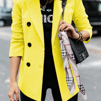 European And American Long-sleeved Double-breasted Button Blazer