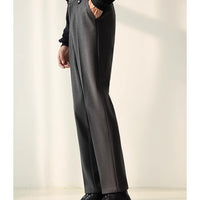 Mens Stylish Casual Straight-leg Suit Pants