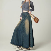 Vintage Distressed Denim Skirt